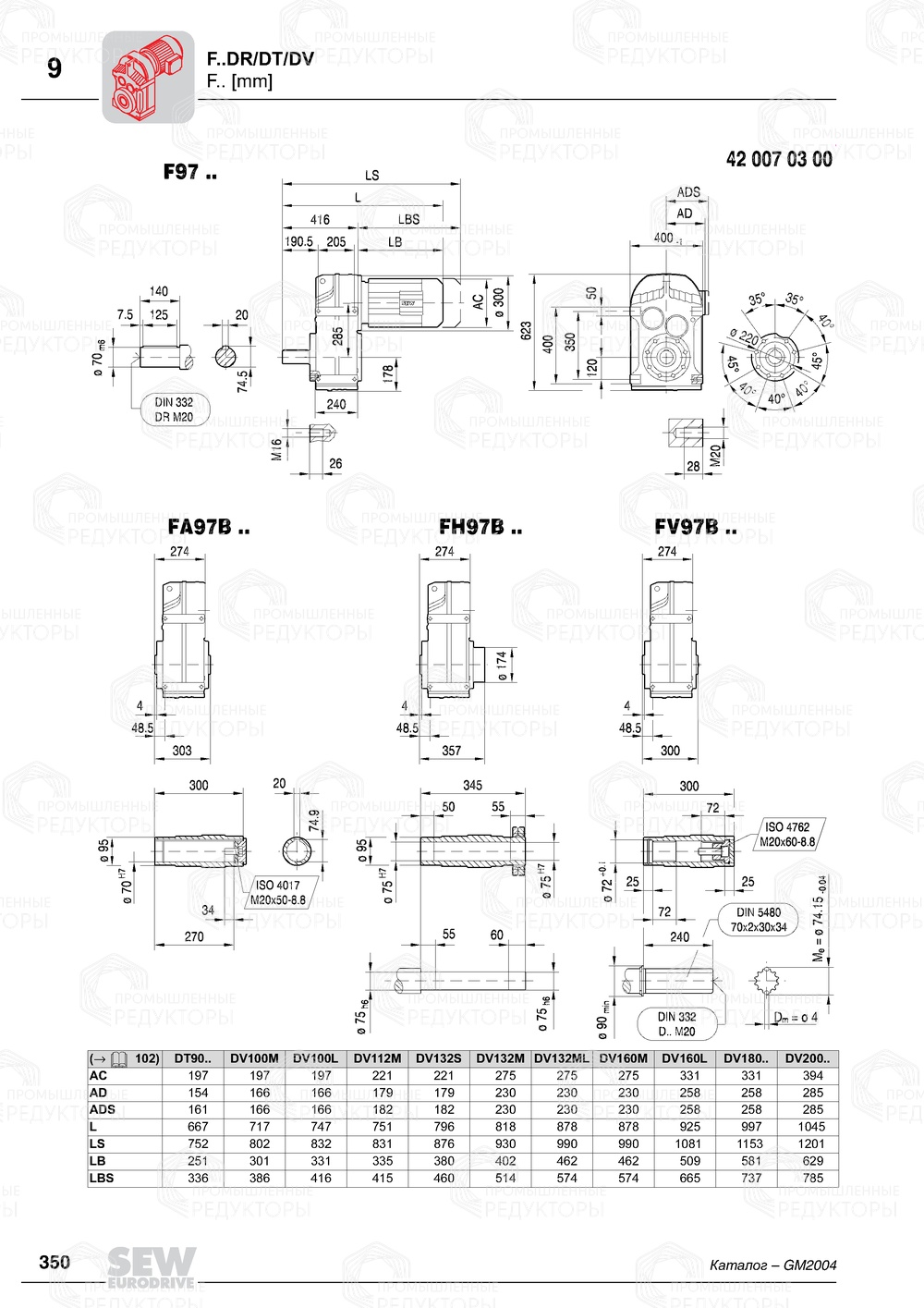Мотор-редуктор Sew-Eurodrive F 97 Sew-eurodrive F 97